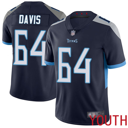Tennessee Titans Limited Navy Blue Youth Nate Davis Home Jersey NFL Football #64 Vapor Untouchable